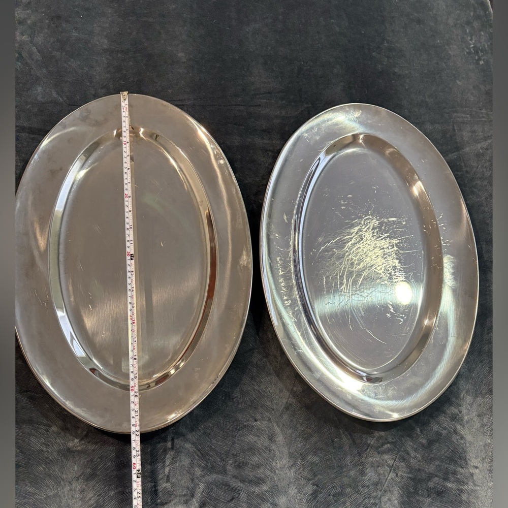 Vintage Farberware Silver Oval Serving Platters